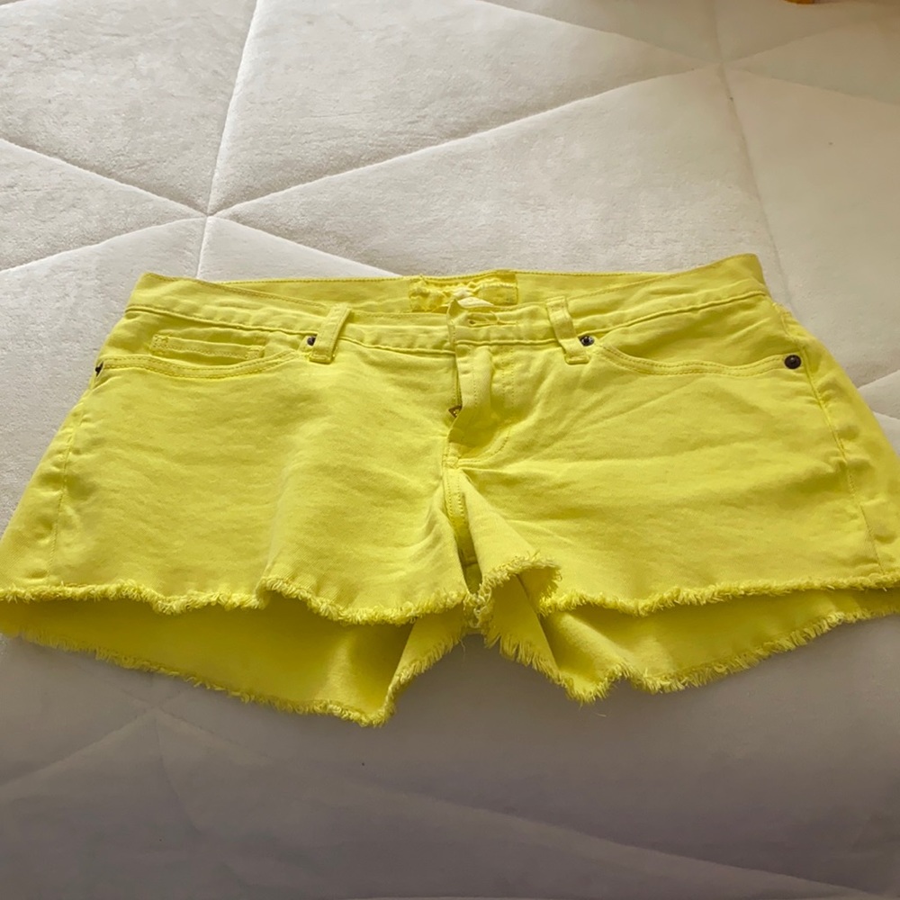 Yellow denim Riley shorts